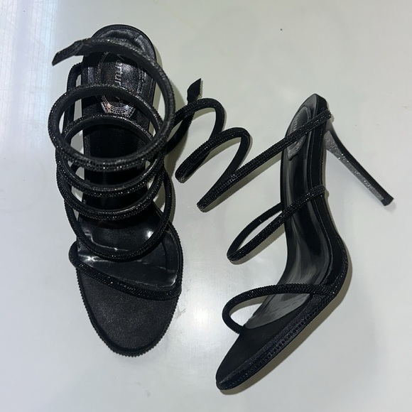 Black Wrap Around Heels - Picture 1 of 10